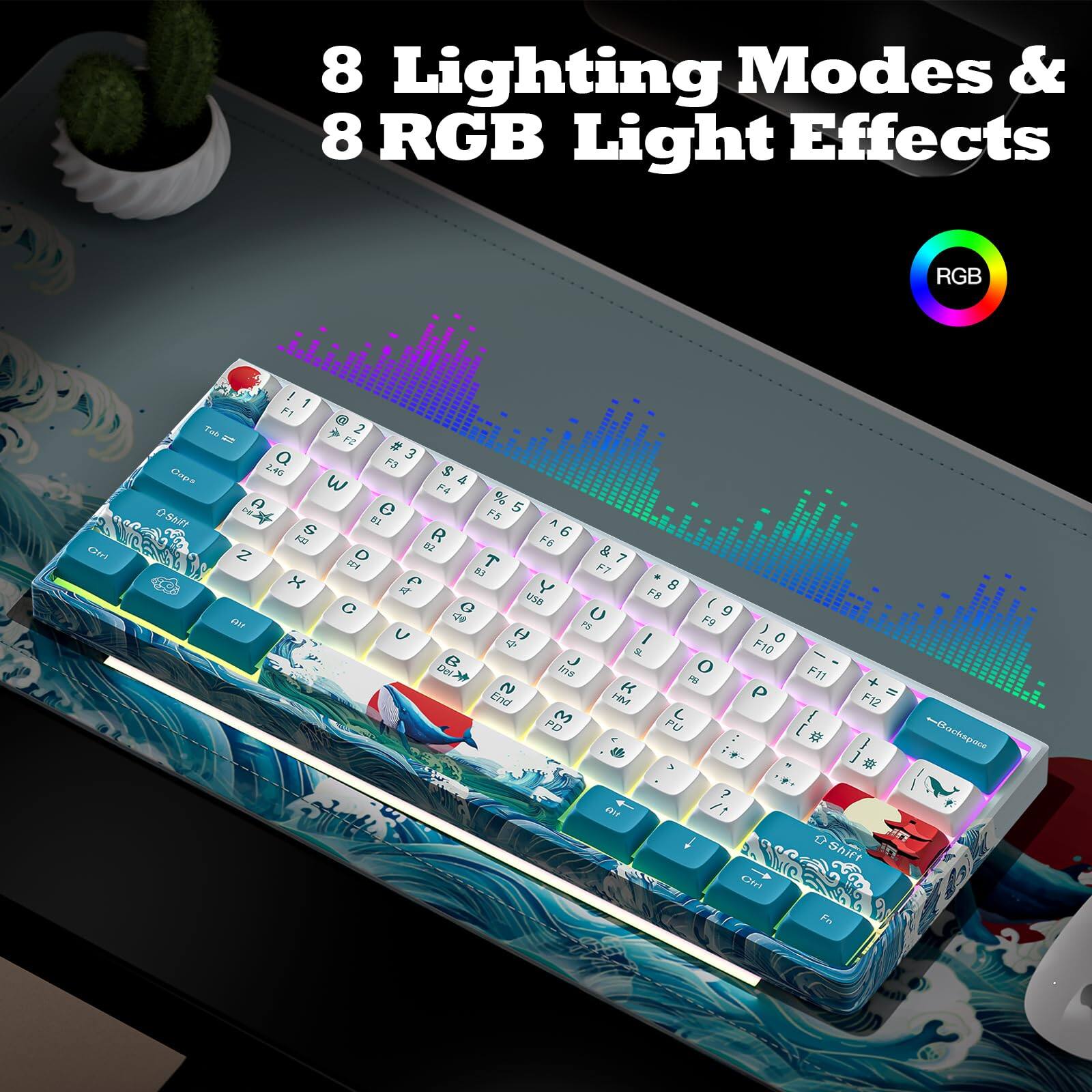 8 Lighting Modes & 8 RGB Light Effects

RGB