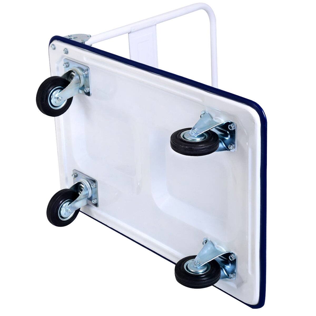 Alt View 6. SKONYON - Folding Utility Cart with 660 Pound Capacity and All Terrain Wheels - Blue.