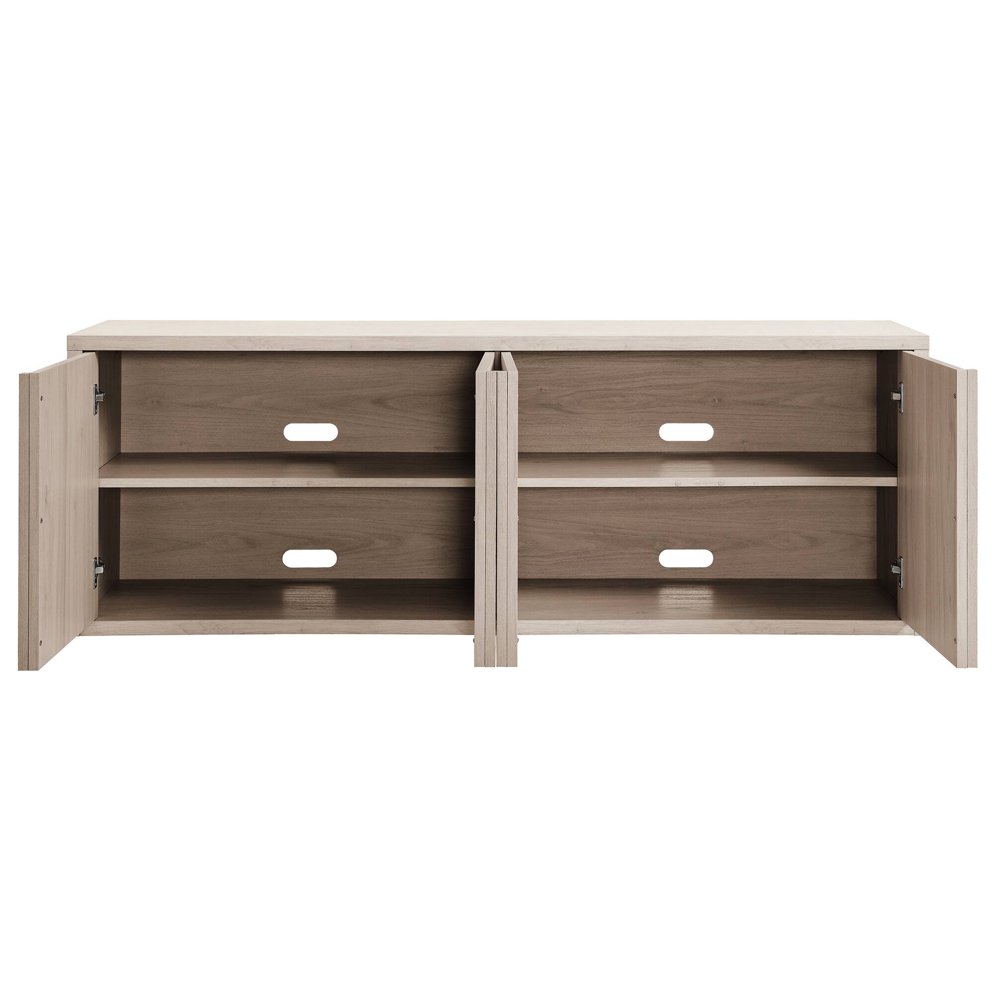 Alt View 1. Hudson&Canal - Kai Rectangular TV Stand for TV's up to 75" in Alder White - Alder White.
