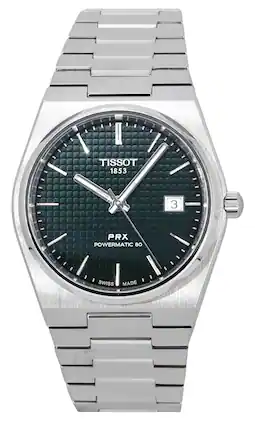 Tissot - T-Classic PRX Powermatic 80 Stainless Steel Dial Automatic T137.407.11.091.00 100M Men's Watch - Green