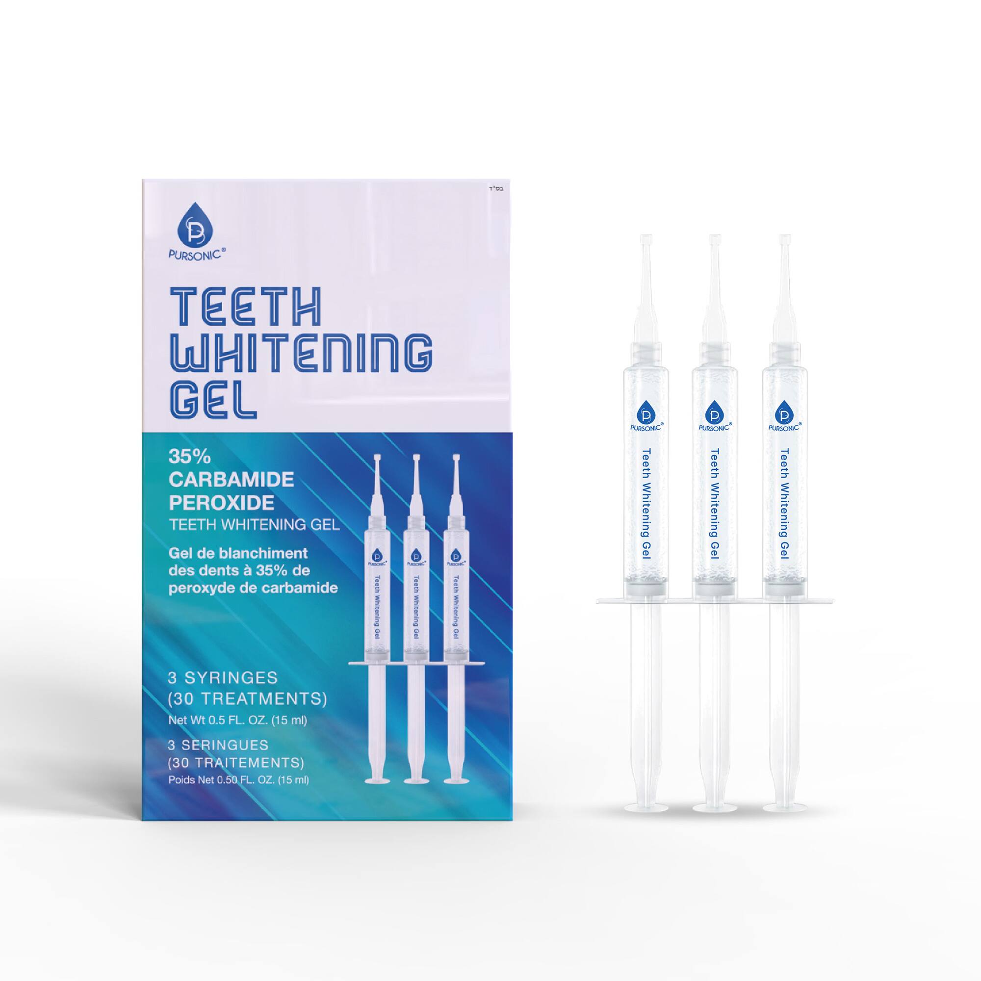 Pursonic - Teeth Whitening Gel - Professional Strength Formula - White
