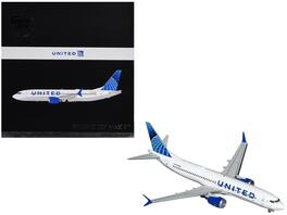 GeminiJets - Boeing 737 MAX 8 Commercial Aircraft United Airlines (N17265) Tail Gemini 200 Series 1/200 & Airplane - White with Blue