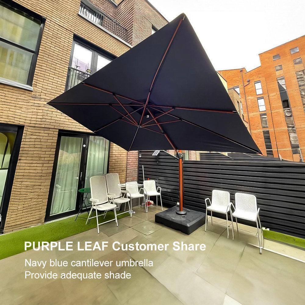 PURPLE LEAF Customer Share  
Navy blue cantilever umbrella  
Provide adequate shade