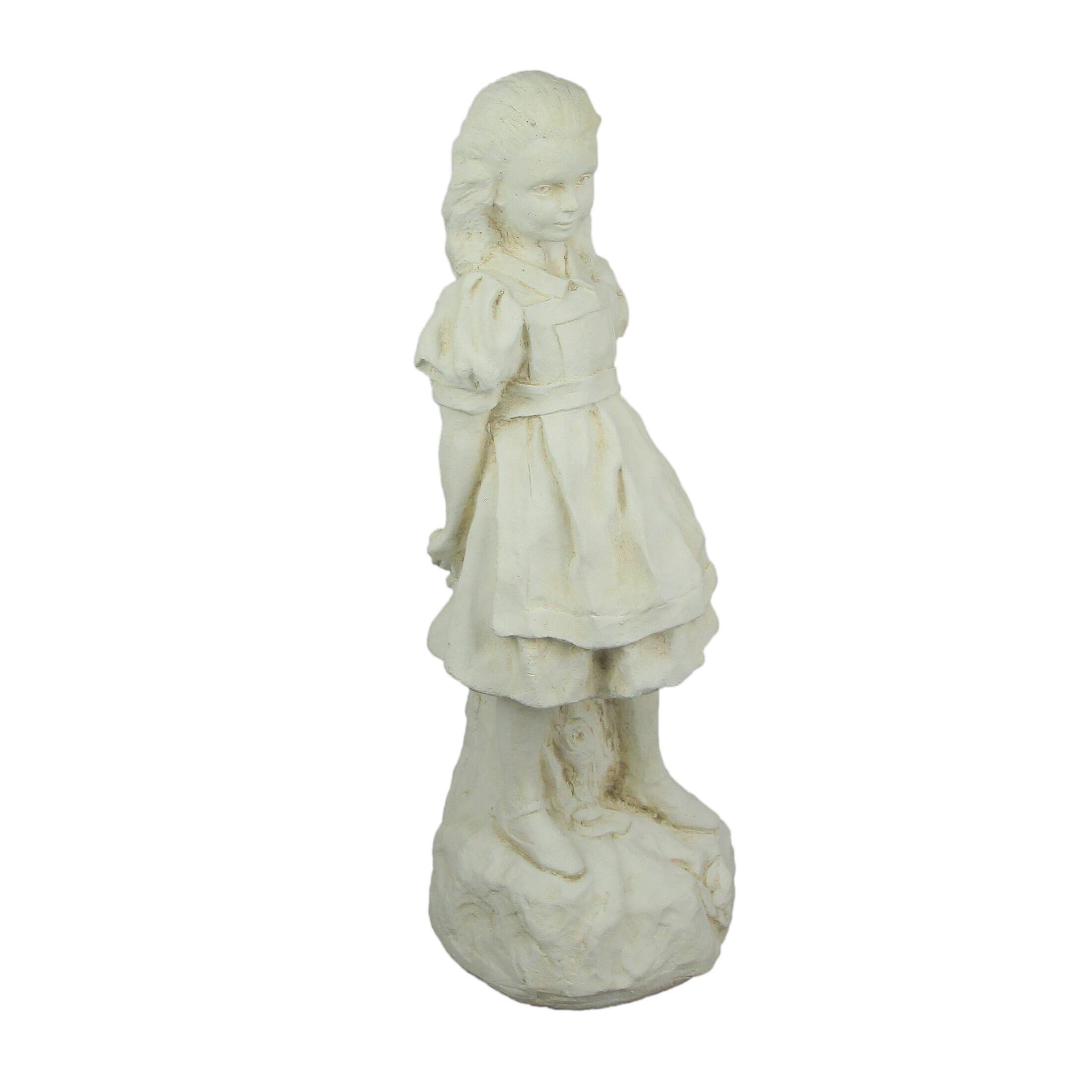 Alt View 2. Things2Die4 - Alice in Wonderland Antique White Finish Statue 19.5 Inches High-CEMENT - Off-white.