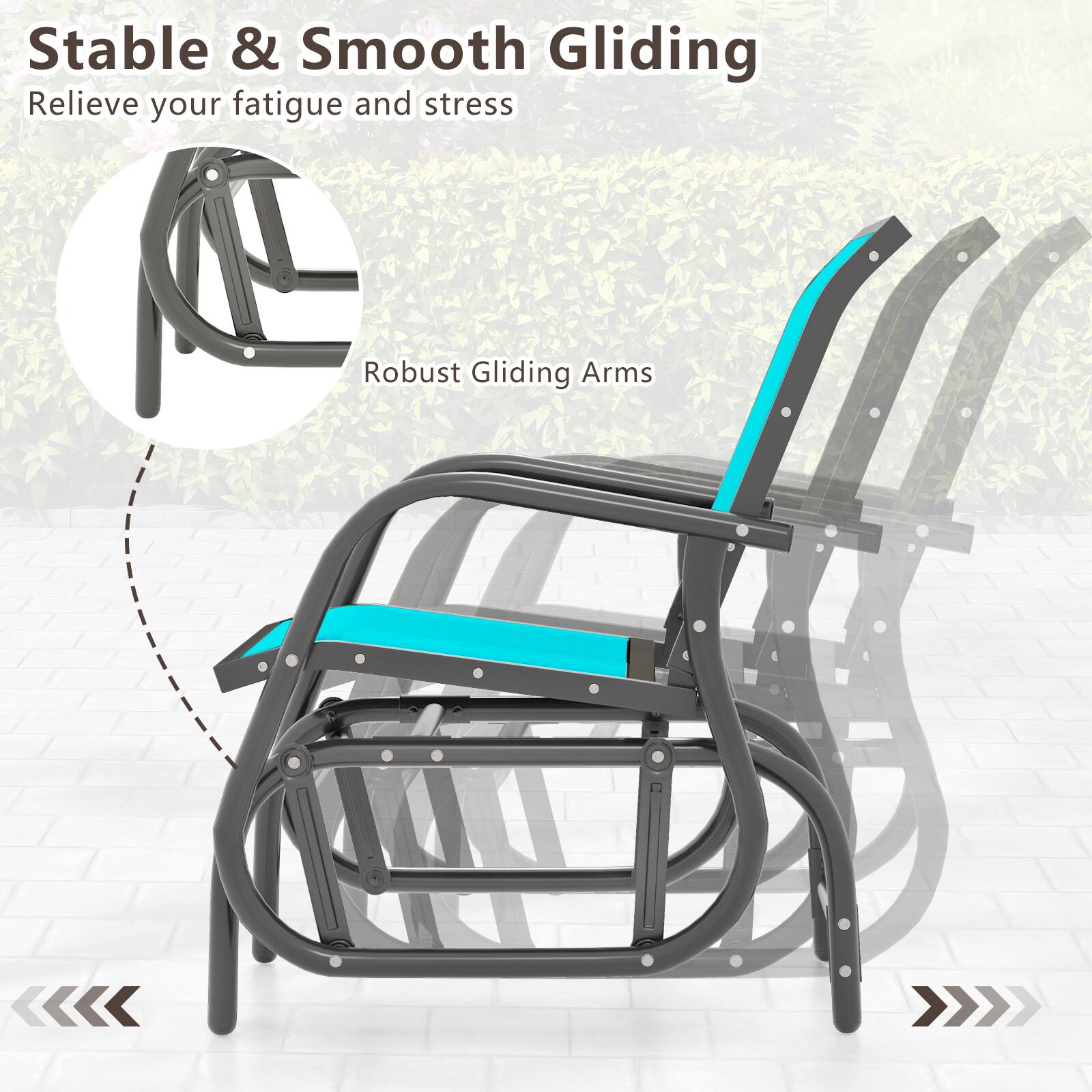 Stable & Smooth Gliding  
Relieve your fatigue and stress  

Robust Gliding Arms