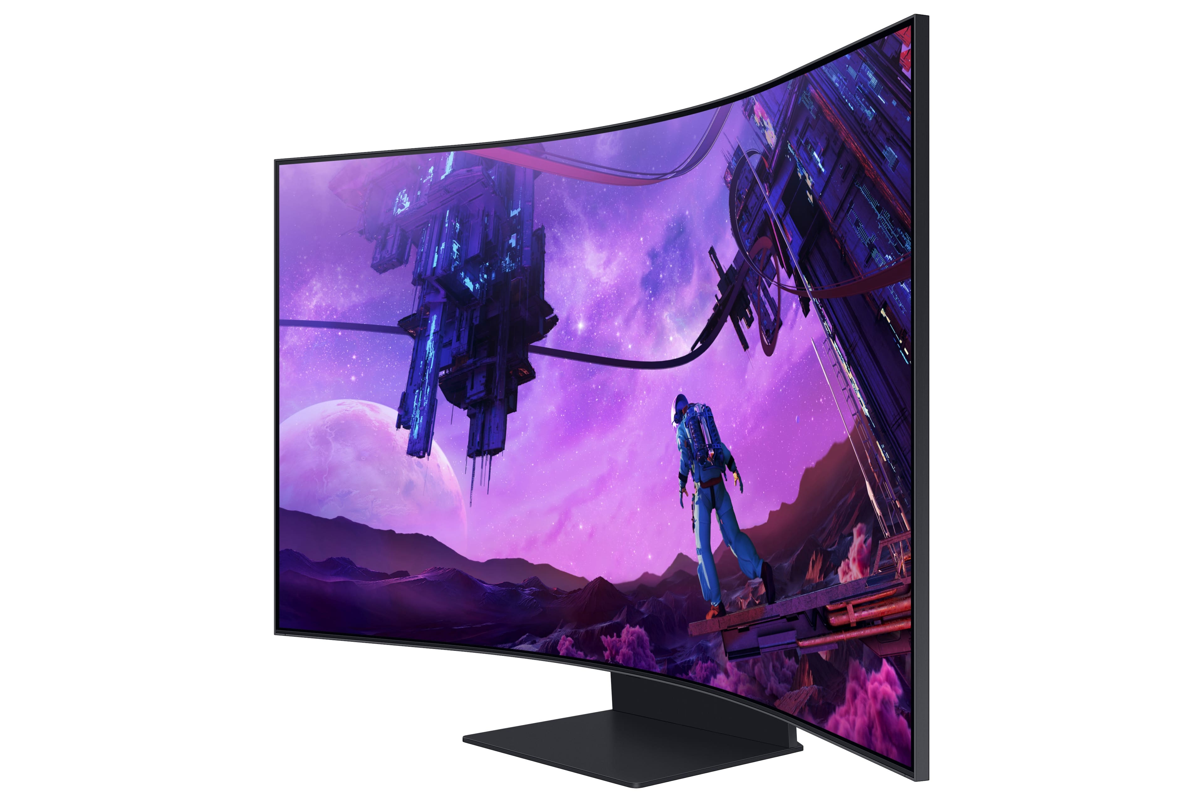 Alt View 15. Samsung - Odyssey Ark 55” LED Curved 4K UHD Gaming Monitor - Black.