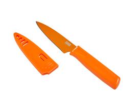 Kuhn Rikon - Colori Non-Stick Straight Paring Knife with Safety Sheath, 4 inch - Orange