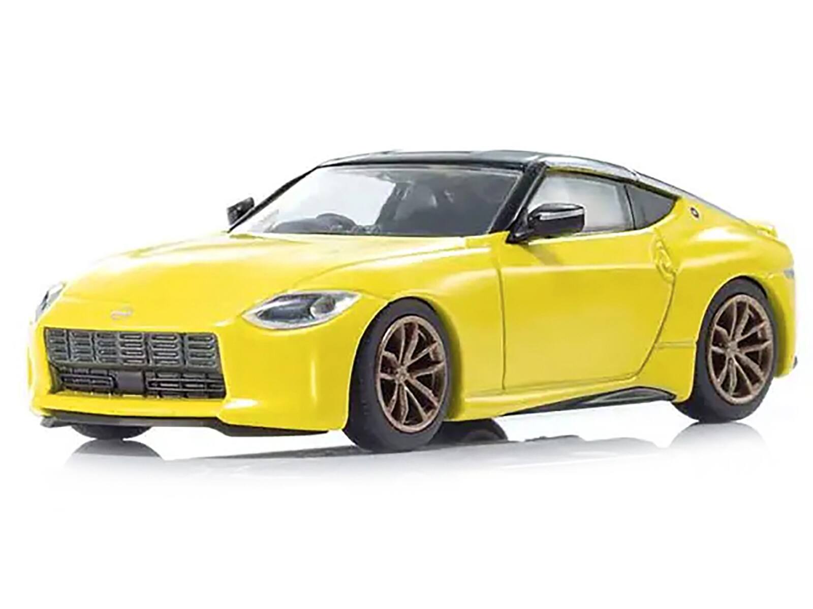 Back. Kyosho - Nissan Fairlady Z RHD (Right Hand Drive) Ikazuchi Yellow with Black Top with Mini Book No.13 1/64 Diecast Model Car - Yellow with Black.