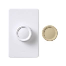 Lutron - 5 amps Single Pole Rotary Fan Control 1 pk - Ivory, White