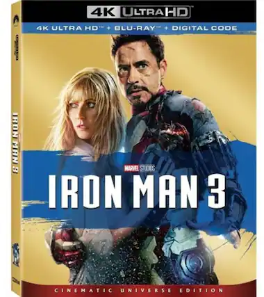 Front. Iron Man 3 - 4K Blu-Ray.