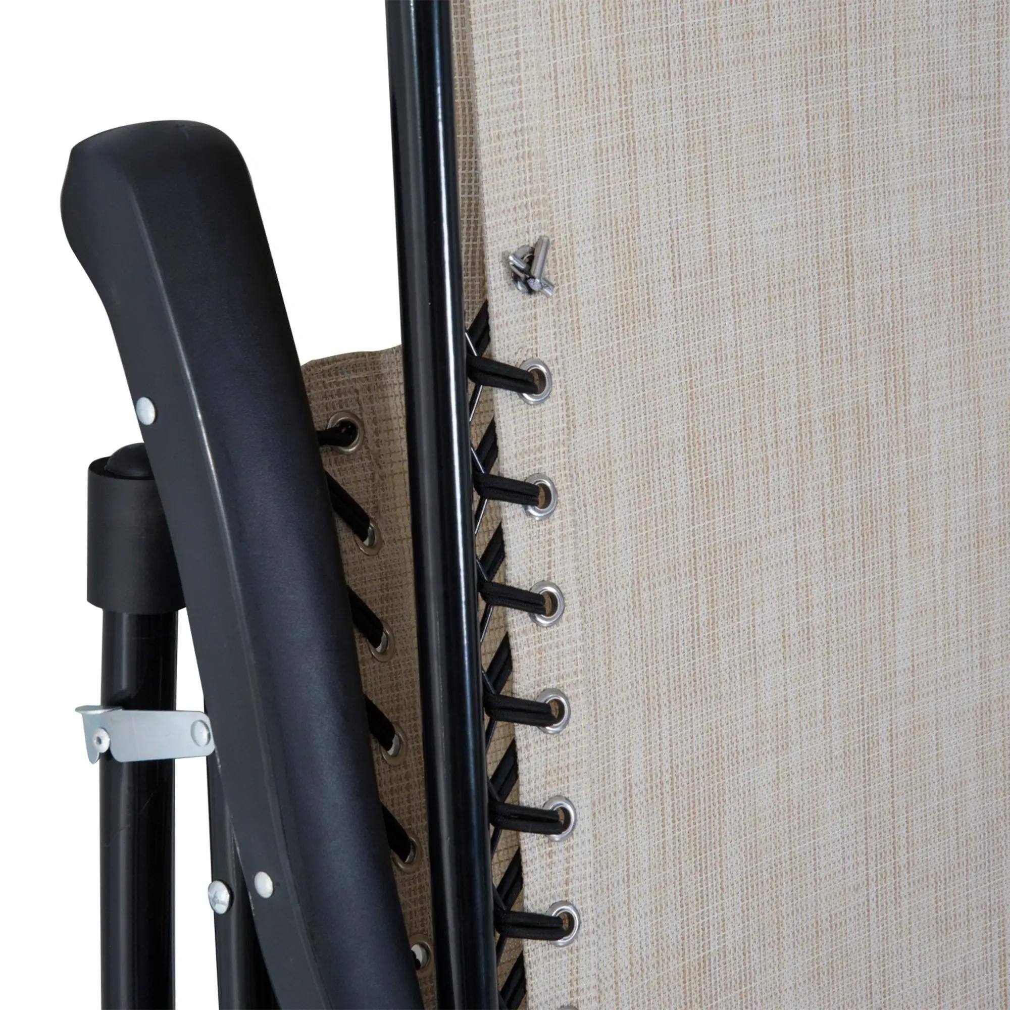 Left. Resenkos - Resenkos Outdoor Folding Rocking Chair Patio Table Seating Set, 2 Rocking Chairs, 1 Side Table, Fabric, Cream White - Cream White.