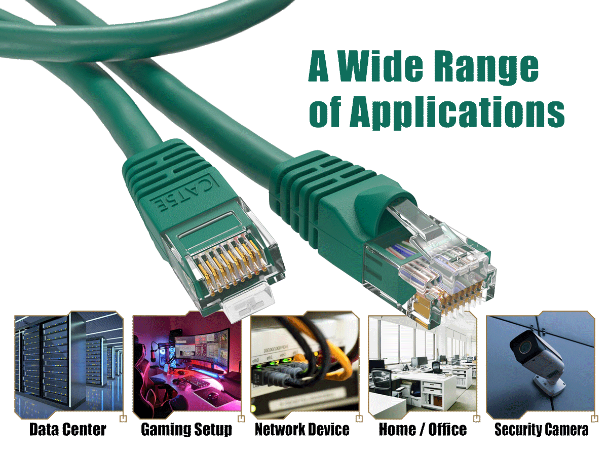 A Wide Range of Applications

CATSE
10/100/2000 PCHE citi ethO
M HA Data Center Gaming Setup Network Device Home/Office Security Camera