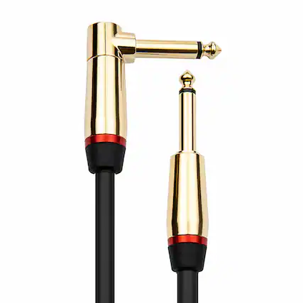 Front. Monster - 12-Foot Prolink Studio Pro 2000 Right-Angle to Straight Instrument Cable - Black.