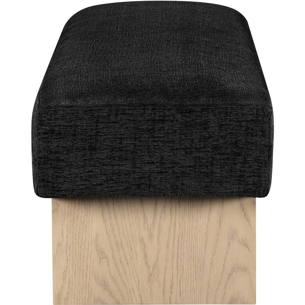 Alt View 3. Meridian Furniture - Alora Black Fabric Bench - Black.