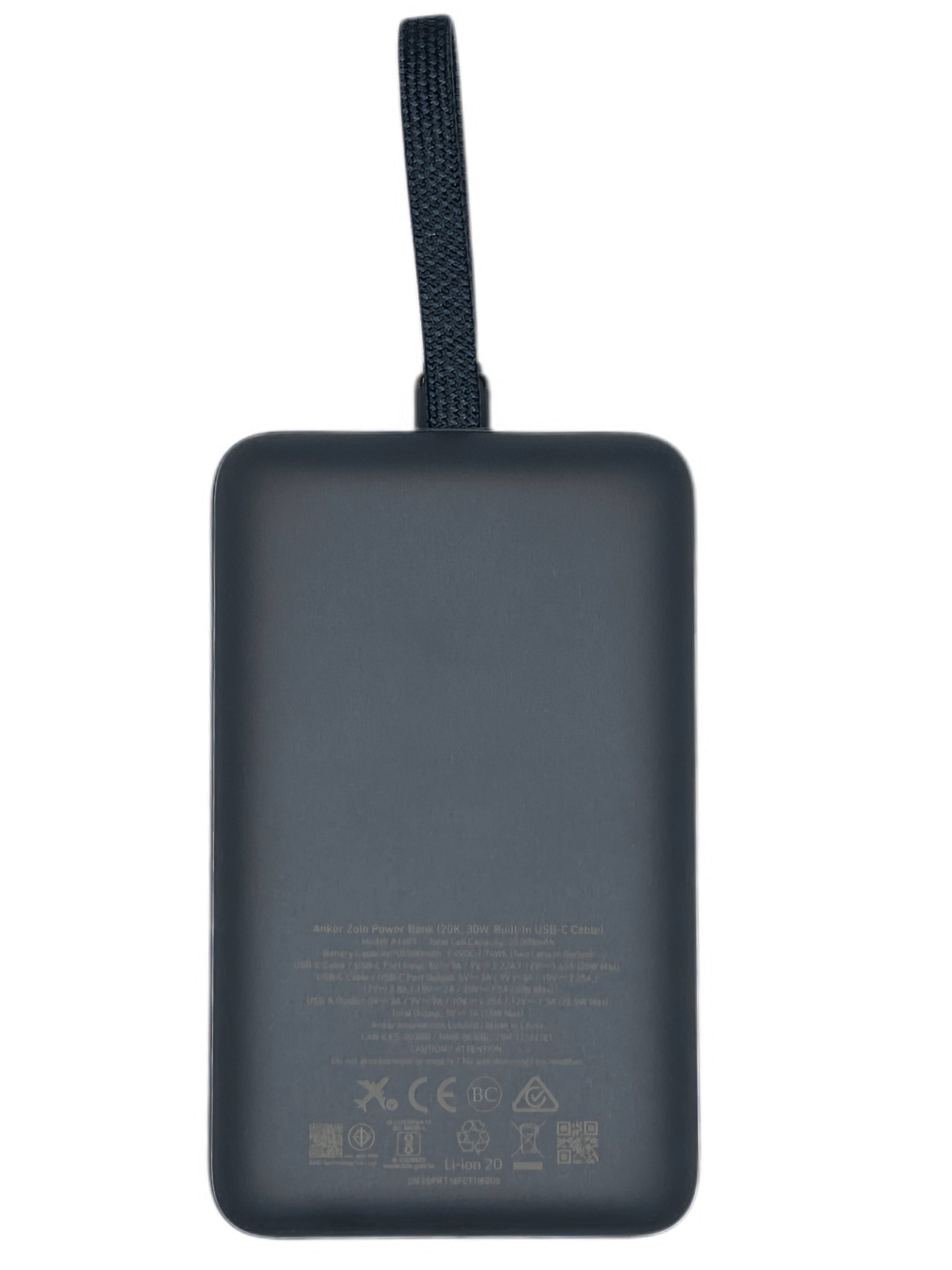 Anker Zoi Power Bank (20K 30W Built In USB-C Cable)  
Model: Bamen - UB A CE BC 8 Li-ion 20 DN iPw 1