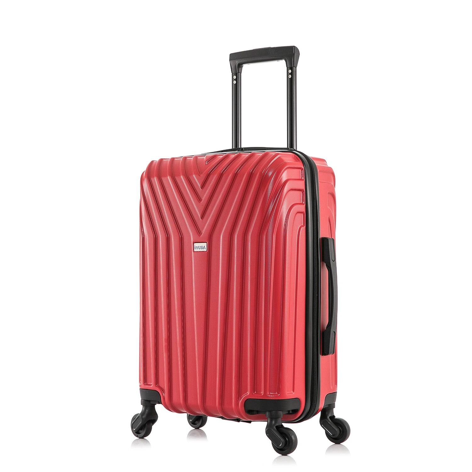 Front. InUSA - Vasty Lightweight Hardsde Spinner Luggage 20" Carry-On - RED.