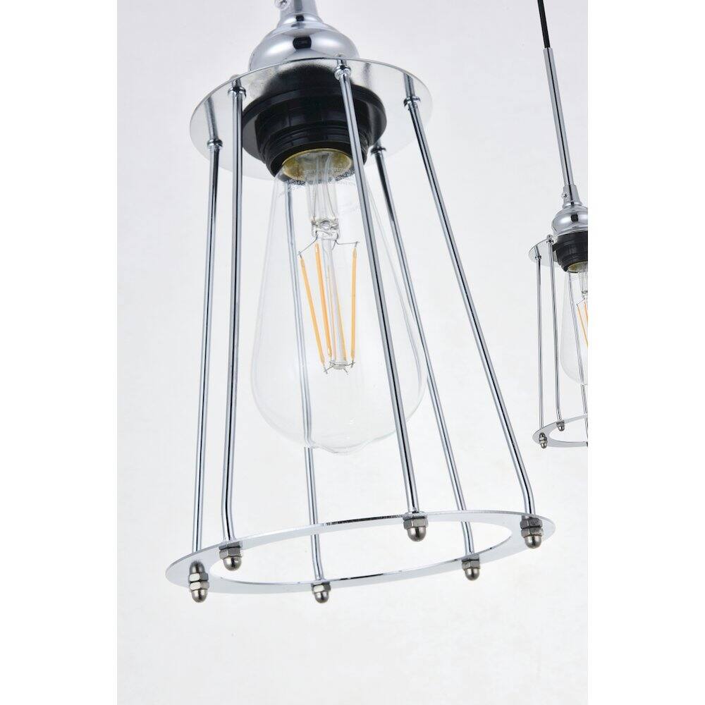 Left. Living District - Auspice 3 Light Chrome Pendant - Chrome.