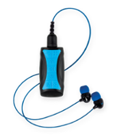 H2O Audio - Stream 3 PRO Waterproof MP3 Player, Bluetooth & Surge S+ Short Cord Headphones - Black/Blue - Front_Zoom