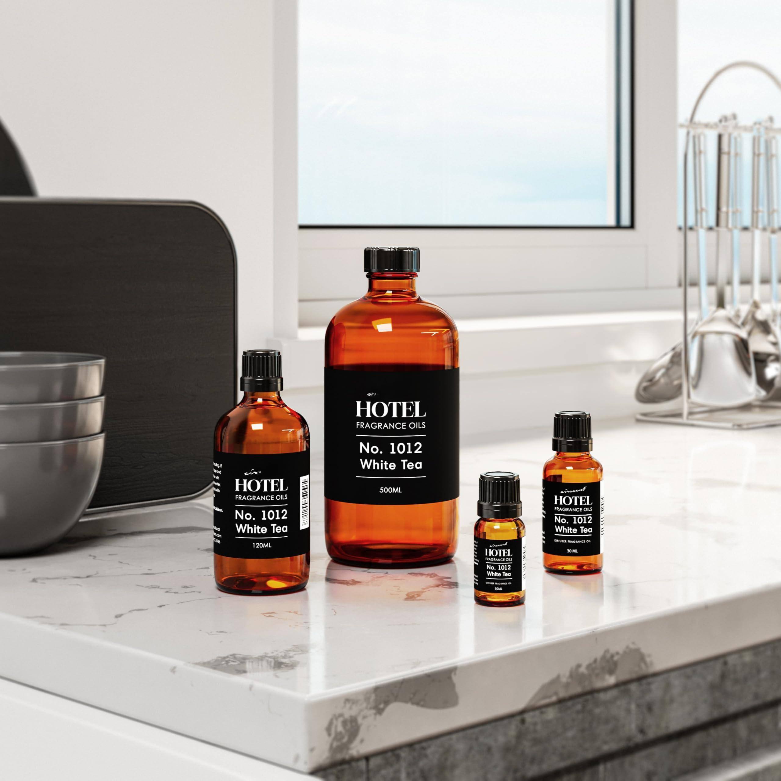 HOTEL FRAGRANCE OILS  
No. 1012 White Tea  
120ML  

HOTEL FRAGRANCE OILS  
No. 1012 White Tea  
500ML  

HOTEL FRAGRANCE OILS  
No. 1012 White Tea  
120ML  

HOTEL FRAGRANCE OILS  
No. 1012 White Tea  
120ML