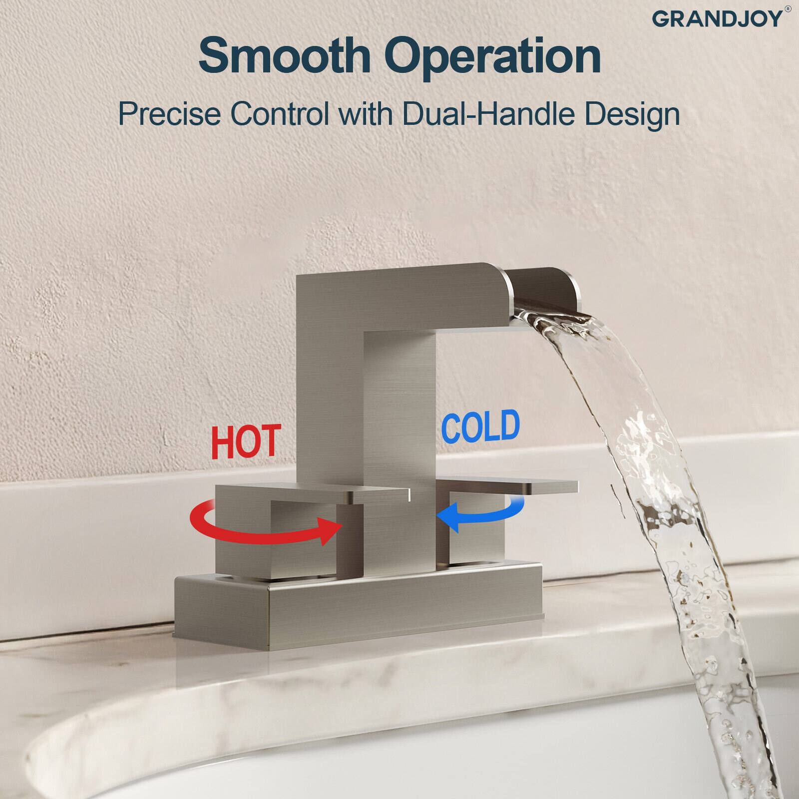 GRANDJOY  
Smooth Operation  
Precise Control with Dual-Handle Design  

HOT  
COLD