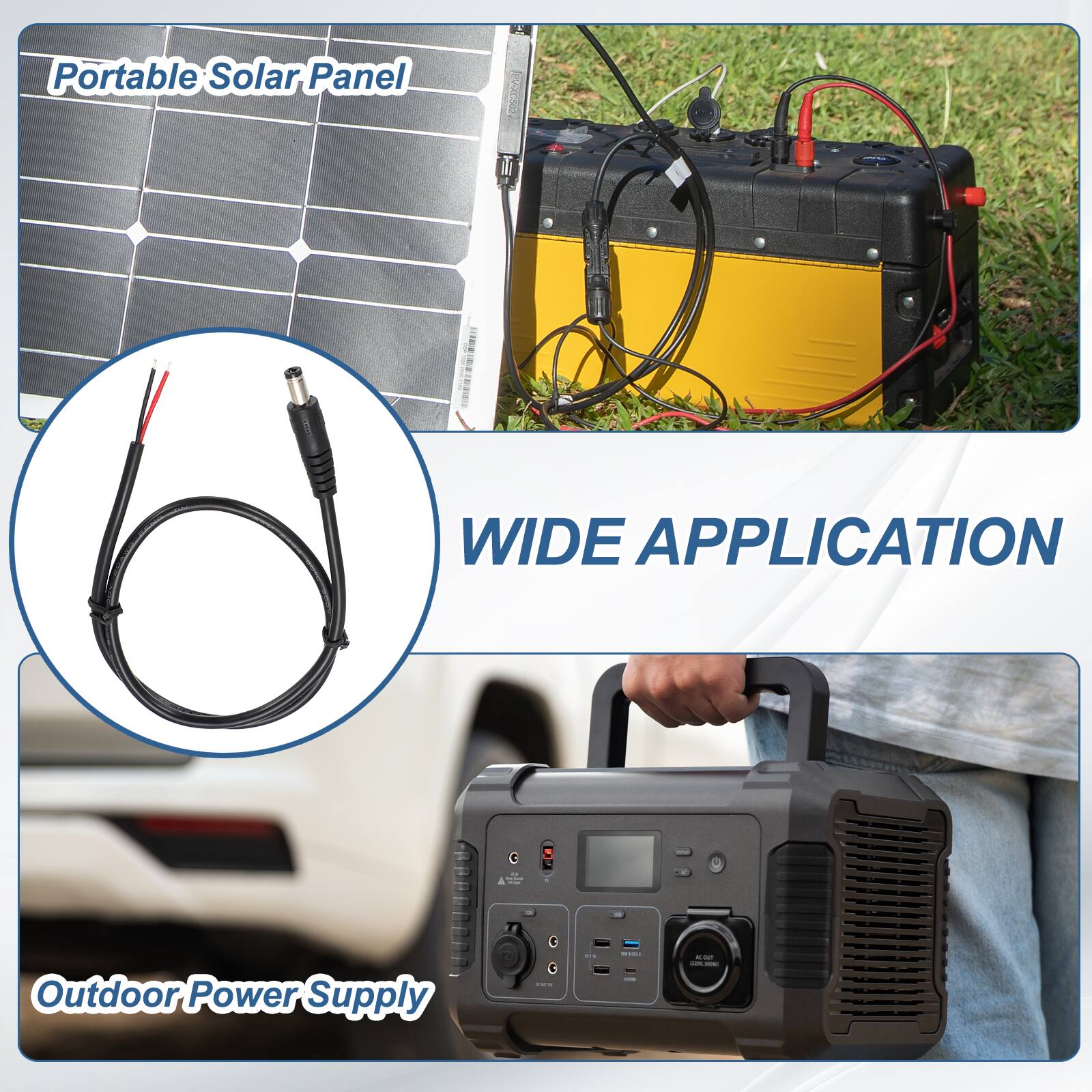 Portable Solar Panel  
WIDE APPLICATION  
Outdoor Power Supply