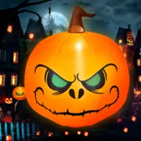 Costway - 4 FT Halloween Inflatable Pumpkin Large Blow up with Build-in LED Light - Orange - Front_Zoom