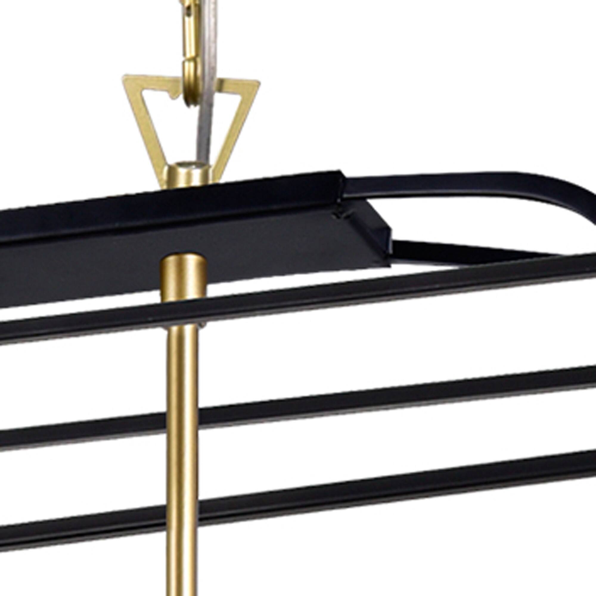 Back. CWI Lighting - Tudor 6 Light Island/Pool Table Chandelier With Satin Gold & Black Finish - Satin Gold & Black.