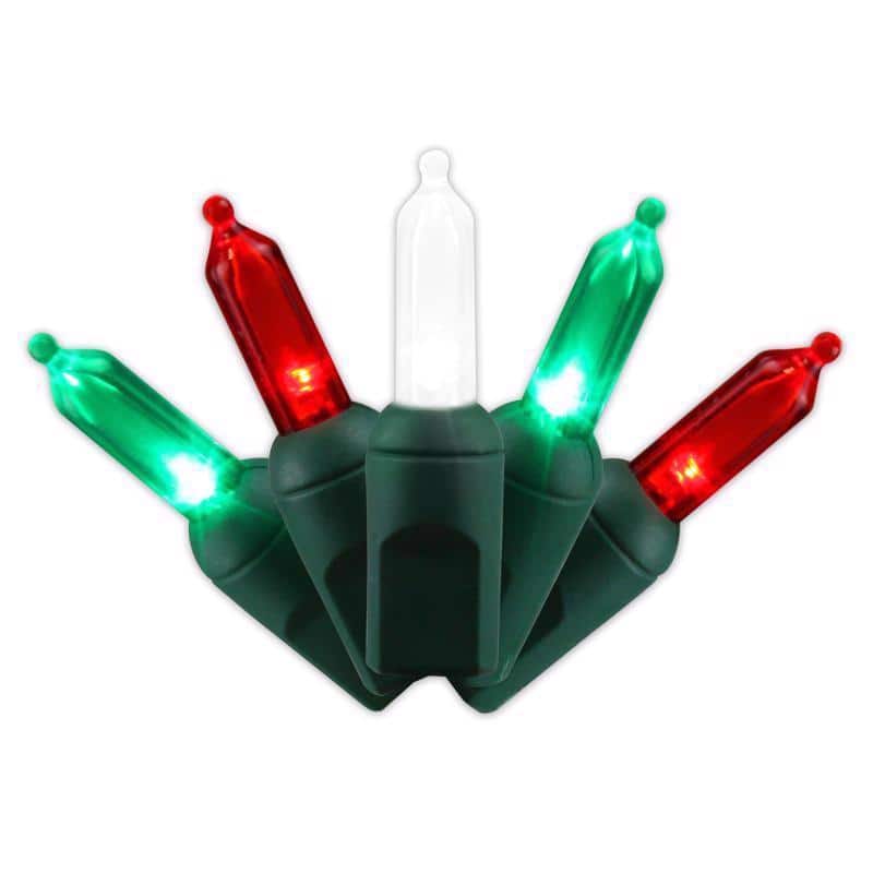 Celebrations - Platinum LED T5 Red/Green/Pure White 50 ct String Christmas Lights 25 ft - Multicolored
