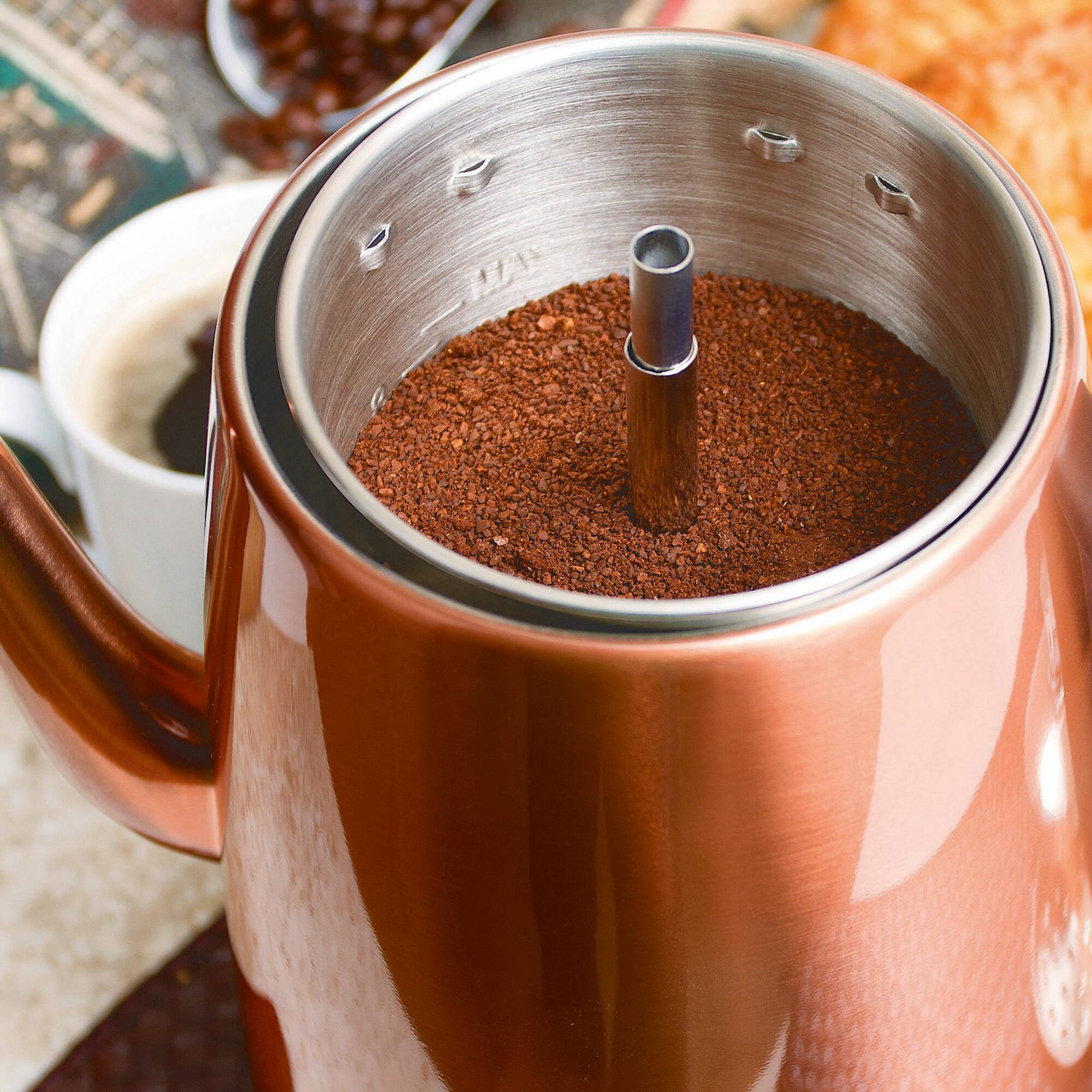 Alt View 1. Euro Cuisine - Euro Cuisine PER08 Stainless Steel Electric Coffee Percolator, 8 Cup - Copper.