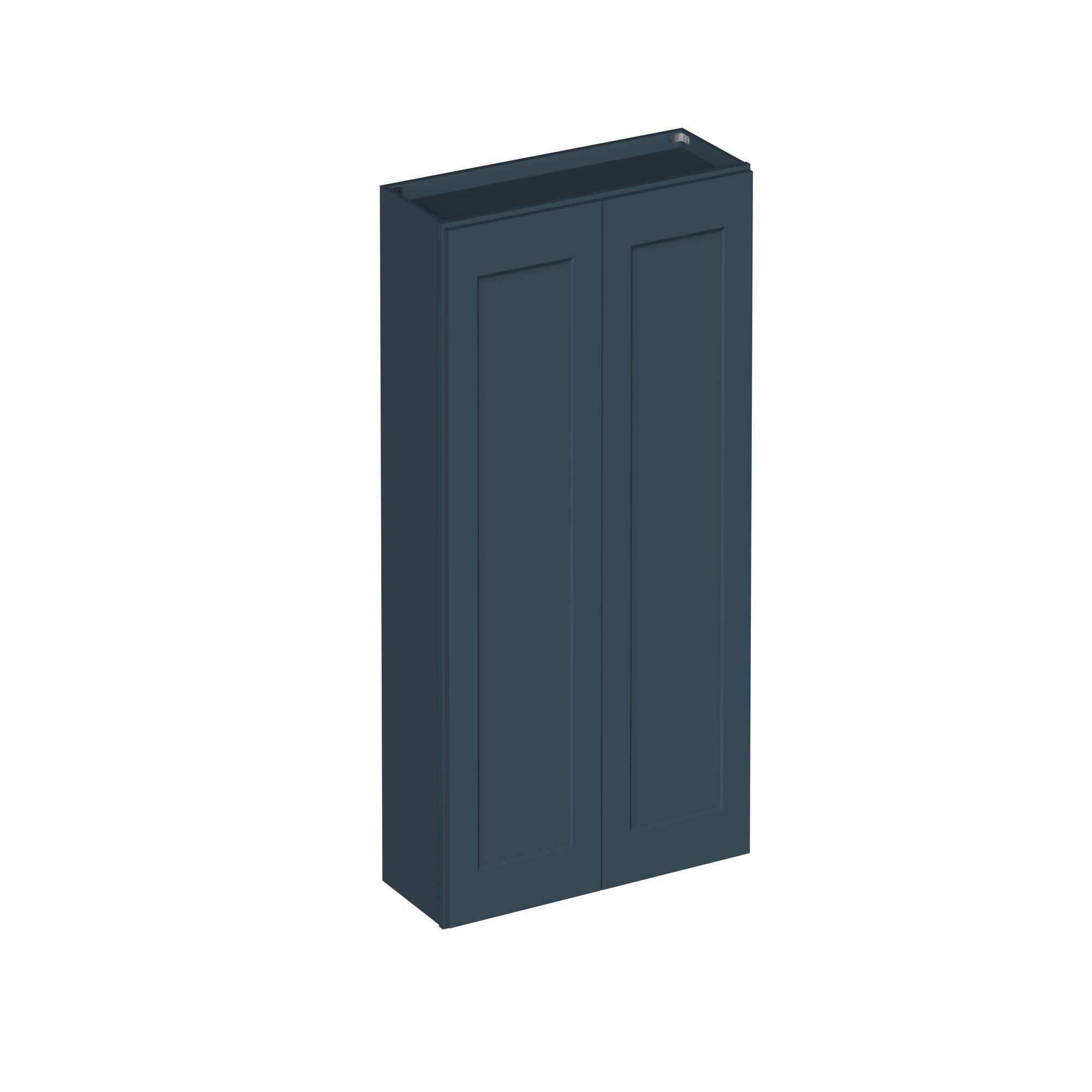 Angle. Boyel Living - 33-in W x 42-in H x 12-in D Shaker RTA Kitchen Wall Cabinet with Soft-Close - Charcoal Blue.
