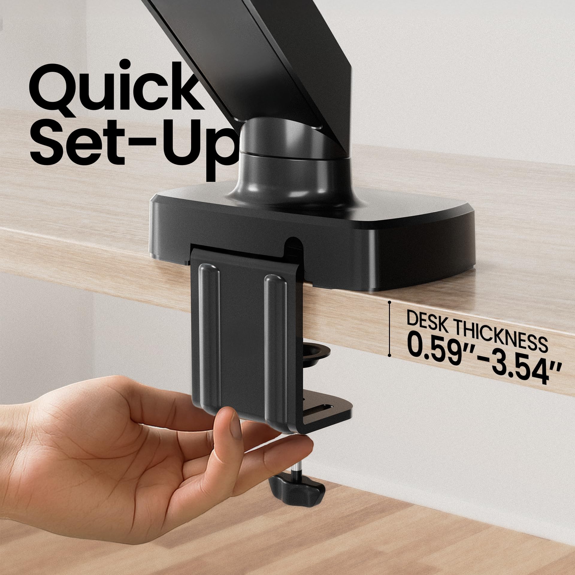 Quick Set-Up

DESK THICKNESS 0.59"–3.54"