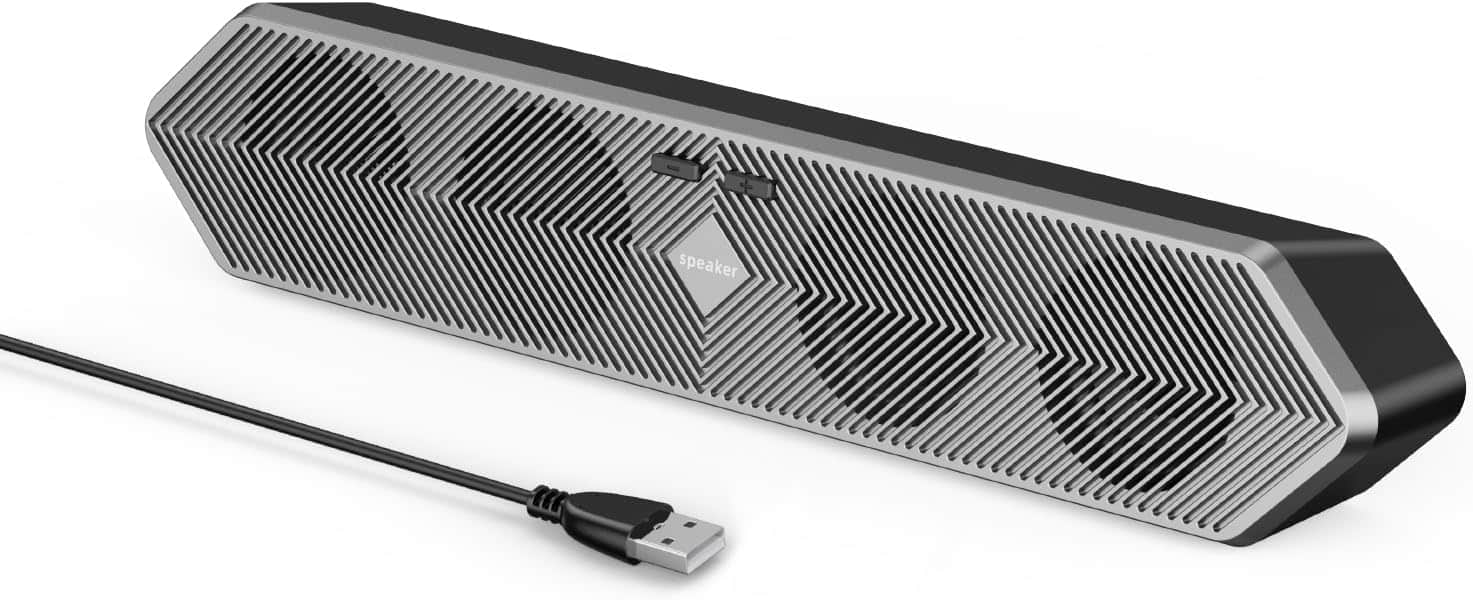 Stamp n Camp - Computer Speakers for Desktop Pc, Wired USB Powered Bluetooth PC with Stereo Clear Sound, Gaming Sound Bar Laptop &