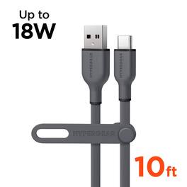 HyperGear - Flexi PRO USB to USB-C Cable 10ft - Gray