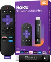 Roku - Streaming Stick Plus 2025 - 4K & HDR Streaming Device for TV with Voice Remote - Black - Front_Zoom
