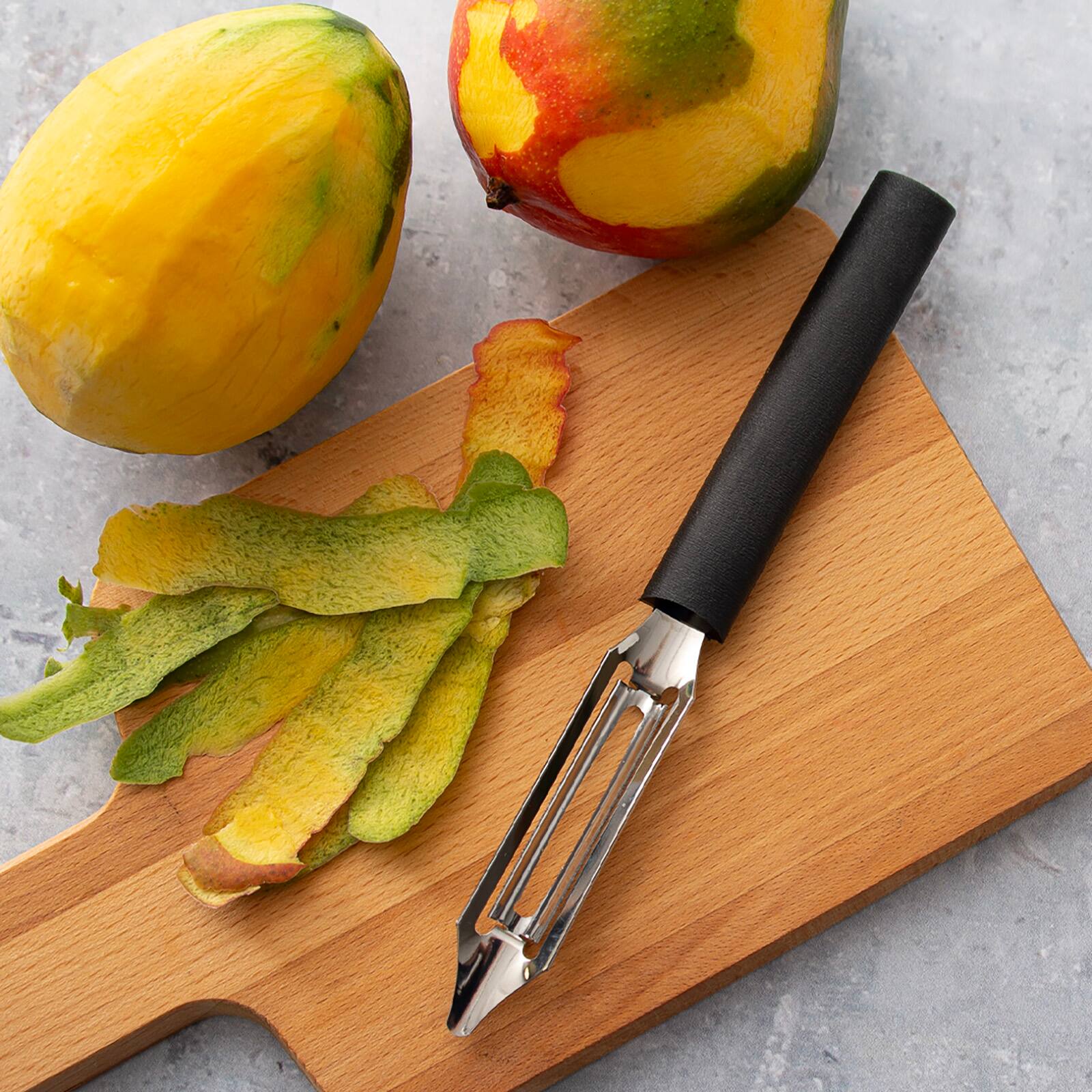 Alt View 3. Rada - Cutlery 2-Inch Deluxe Vegetable Peeler with Straight Blade, Black Handle - Black.