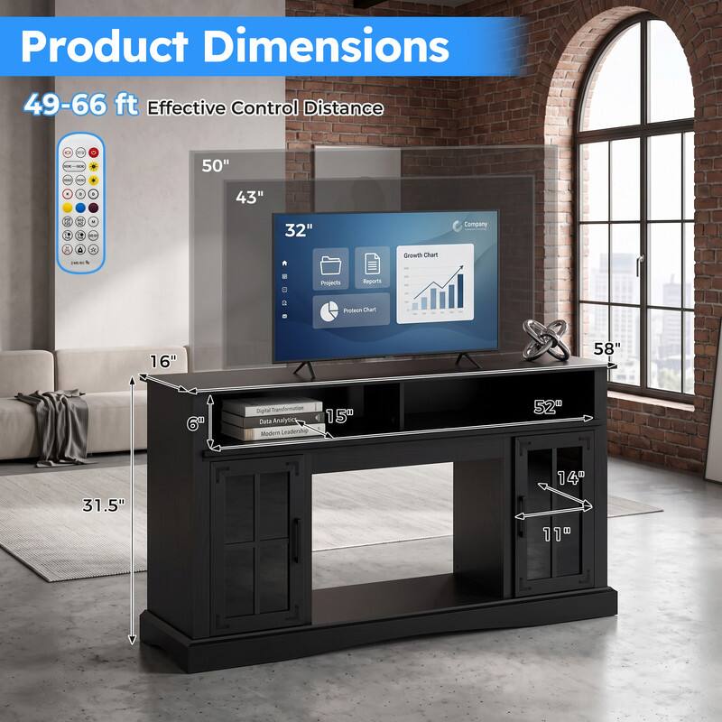 Product Dimensions  
49-66 ft Effective Control Distance  

50"  
43"  
32"  
16"  
6"  
31.5"  
58"  
52"  
14"  
11"