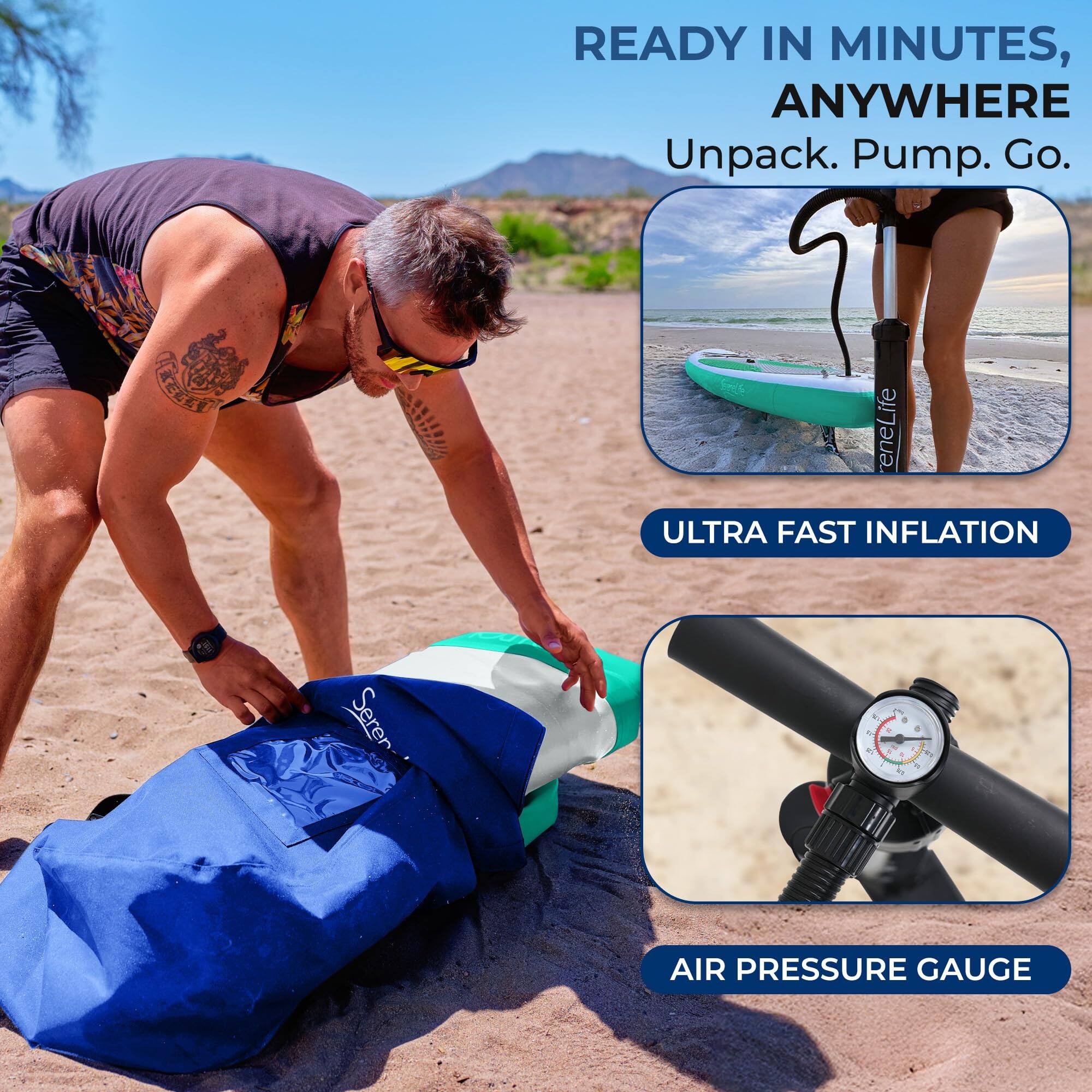 READY IN MINUTES, ANYWHERE  
Unpack. Pump. Go.  

reneLife ULTRA FAST INFLATION  

AIR PRESSURE GAUGE