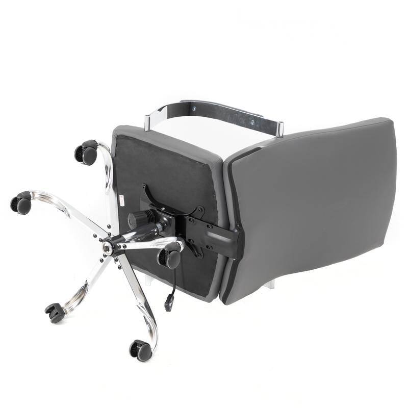 Alt View 8. LeisureMod - Set of 6 Sonora High-Back Ergonomic Leather Upholstered Desk Office Chair with Chrome Finish Base for Home Office - Grey.