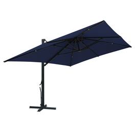 Mondawe - 10x13ft Patio Cantilever Umbrella Large Square Double Top Offset Umbrella - Navy Blue