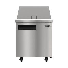Koolmore - 27 in. Commercial 1-Door Refrigerated Mega Salad and Sandwich Prep Table, 12 Pan Capacity and 7.1 Cu. Ft. of Storage - Stainless Steel