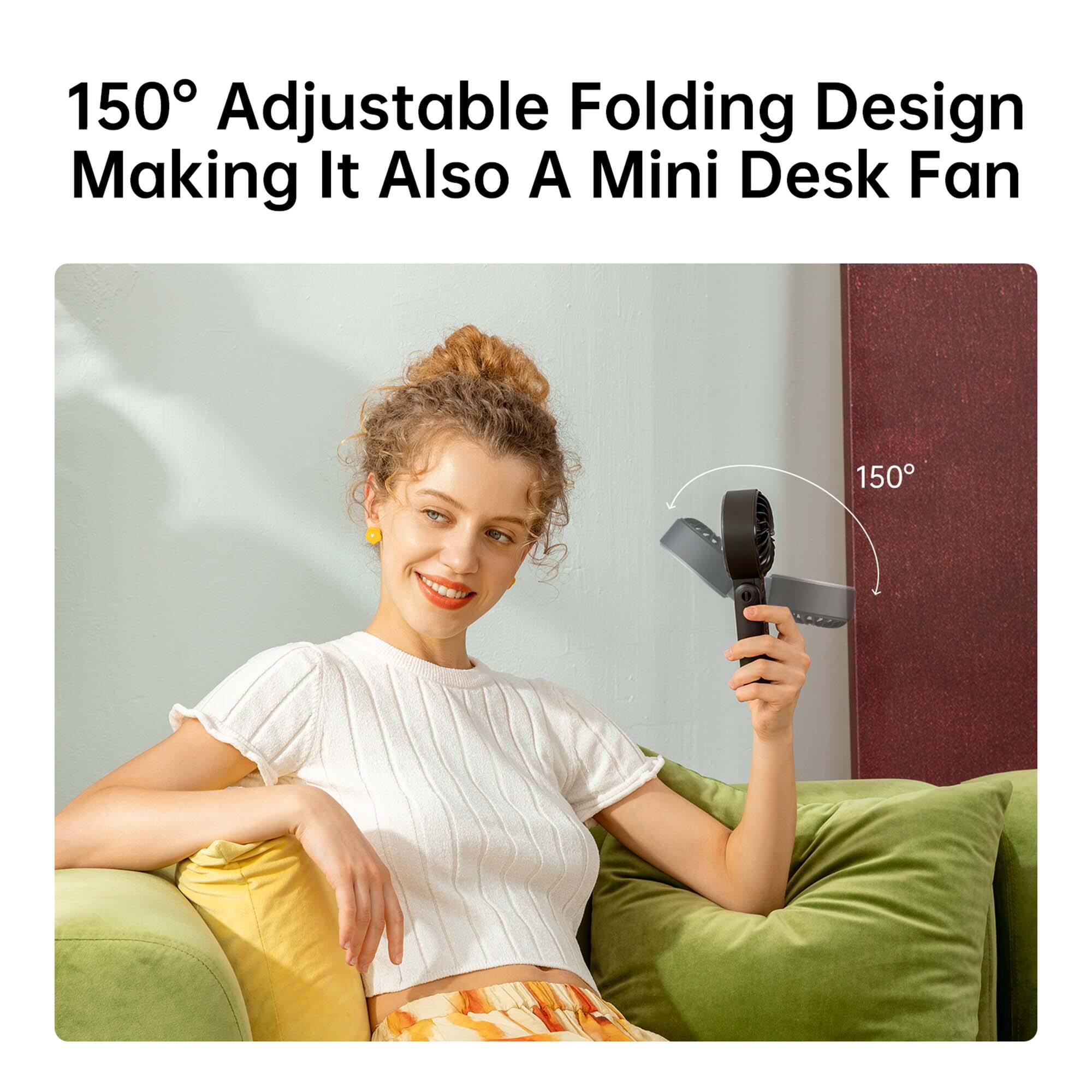 150° Adjustable Folding Design Making It Also A Mini Desk Fan