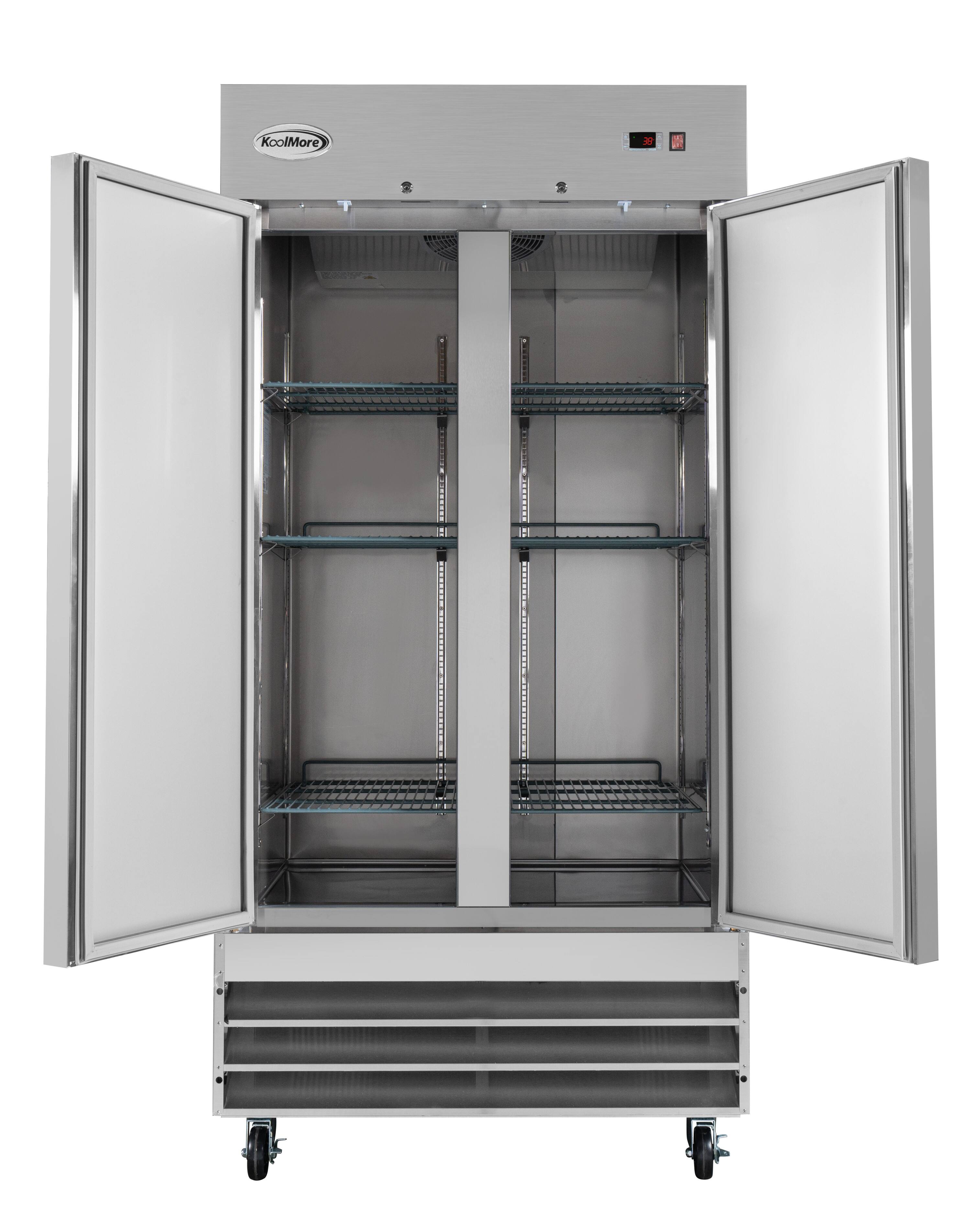 Alt View 1. Koolmore - 39 in. Commercial Stainless Steel 2-Door Reach-In Freezer, 30 cu. ft. RIF-2D-SS35C - Stainless steel.