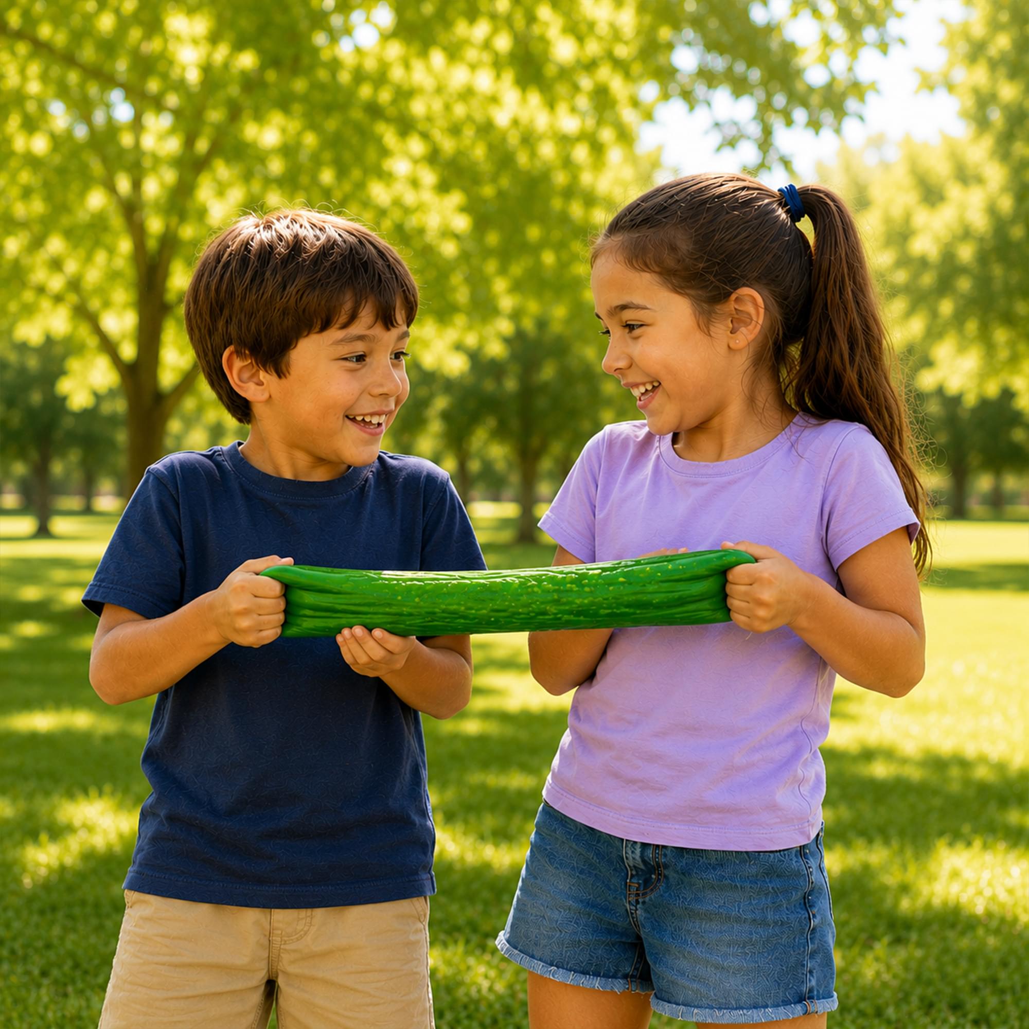 Alt View 4. Puka Creations - Pickle Jumbo Squishy 11.5-Inch Stress Reliever - Green.