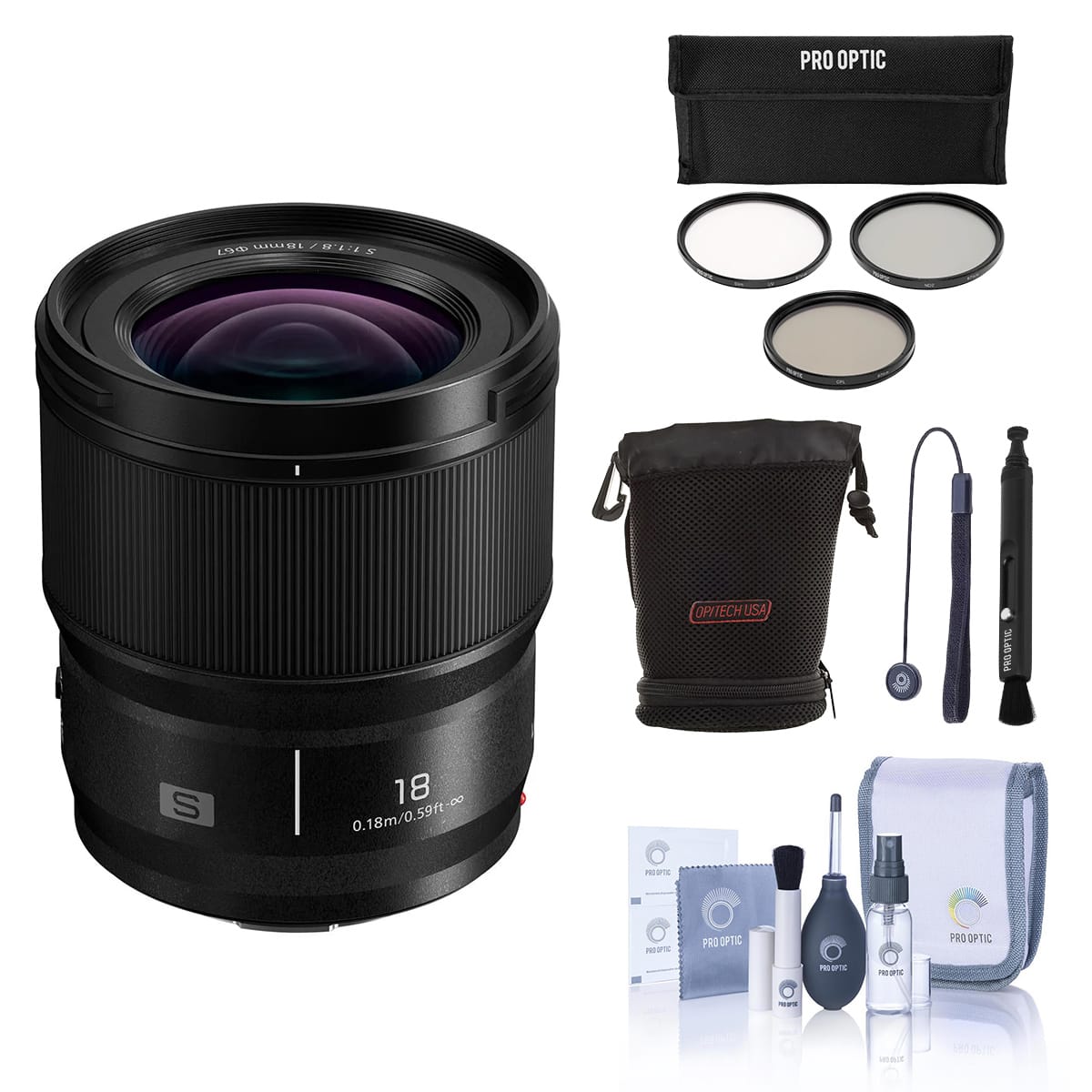 Panasonic - LUMIX S 18mm f/1.8 Lens, Bundle with Small Lens Case, 67mm Filter Kit, Lens Pen Lens Cleaner, Cleaning Kit and price history on PriceWatchPro