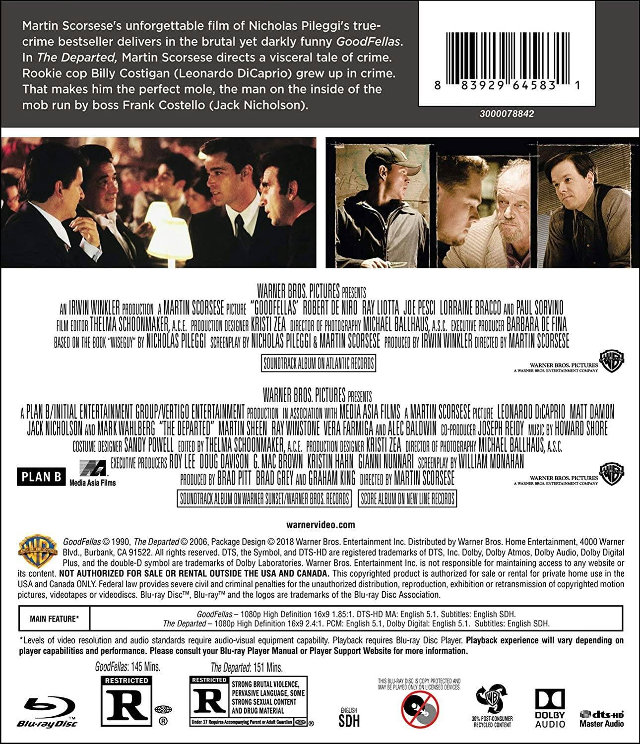 Back. Goodfellas/The Departed (Blu-ray Double Feature) [Blu-ray].