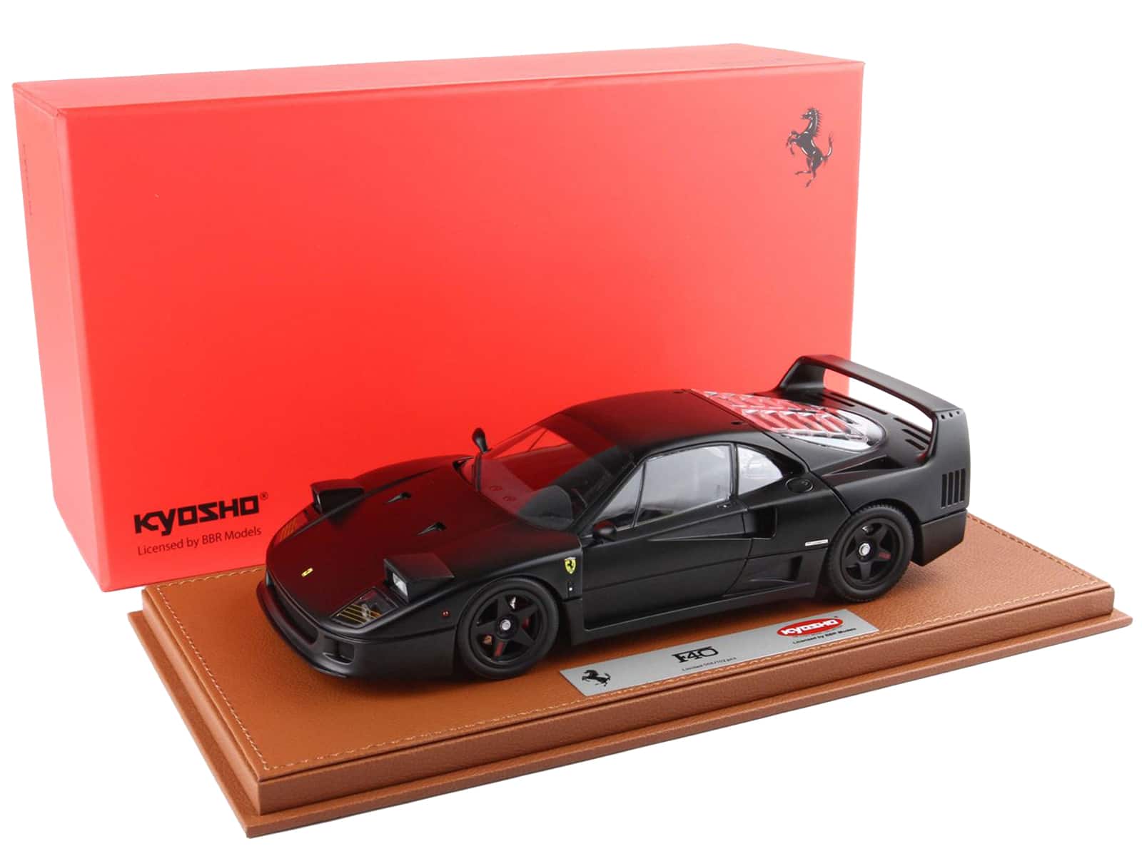 Ferrari F40 Matt Black with Matt Black Wheels with DISPLAY CASE Limited Edition 1/18 Diecast Model Car by BBR and Kyosho price history on PriceWatchPro