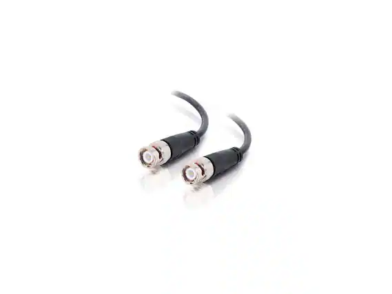 Front. Cables to Go - C2G 03186 RG58 BNC Thinnet Coax Cable, Black (15 Feet, 4.57 Meters).