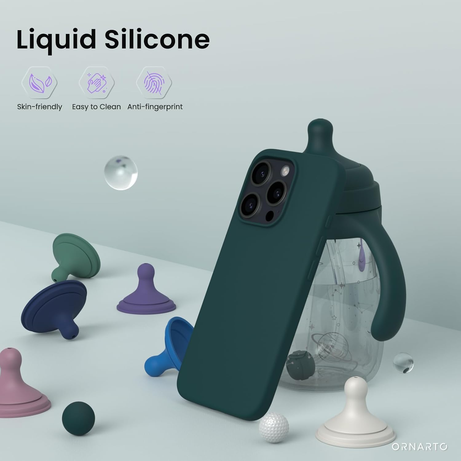 Liquid Silicone Skin-friendly Easy to Clean Anti-fingerprint ORNARTO
