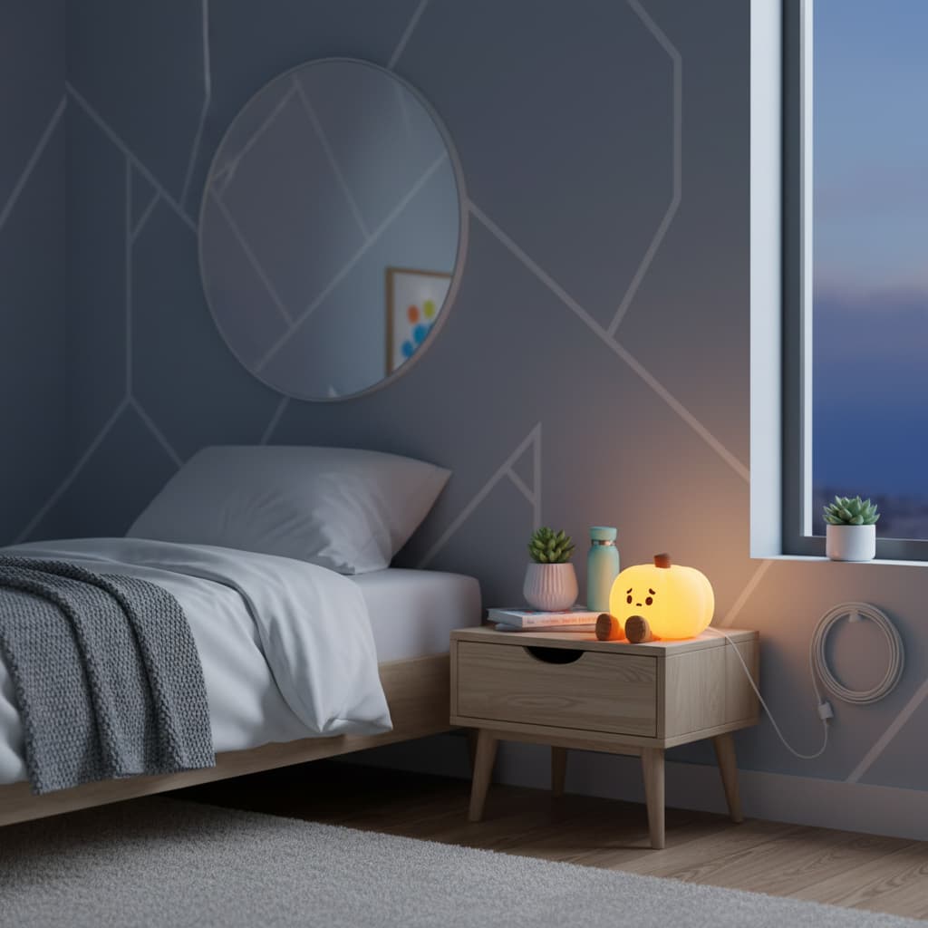 Alt View 2. FINEAK - Cute Pumpkin Night Light: Rechargeable Silicone LED Lamp - Touch Control, Nursery & Halloween Decor for Kids - White.