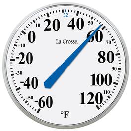 La Crosse Technology - 13.5 Inch Analog Dial Thermometer with key hider compartment - White